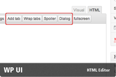 WPUI - HTML editor buttons